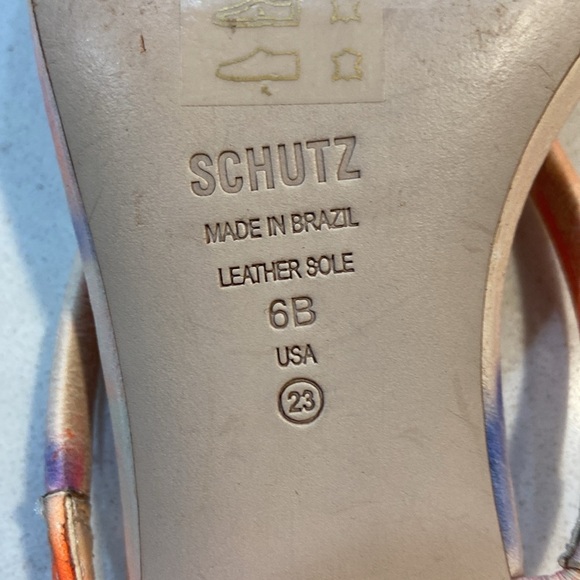 Schultz Kyra Tie-Dye Suede Sculptural Heel Dress Sandals size 6B - Picture 7 of 7